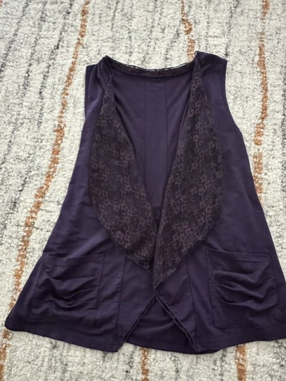 Purple Open Front Vest XS